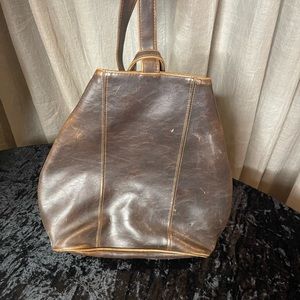 Liz Claiborne, brown leather backpack